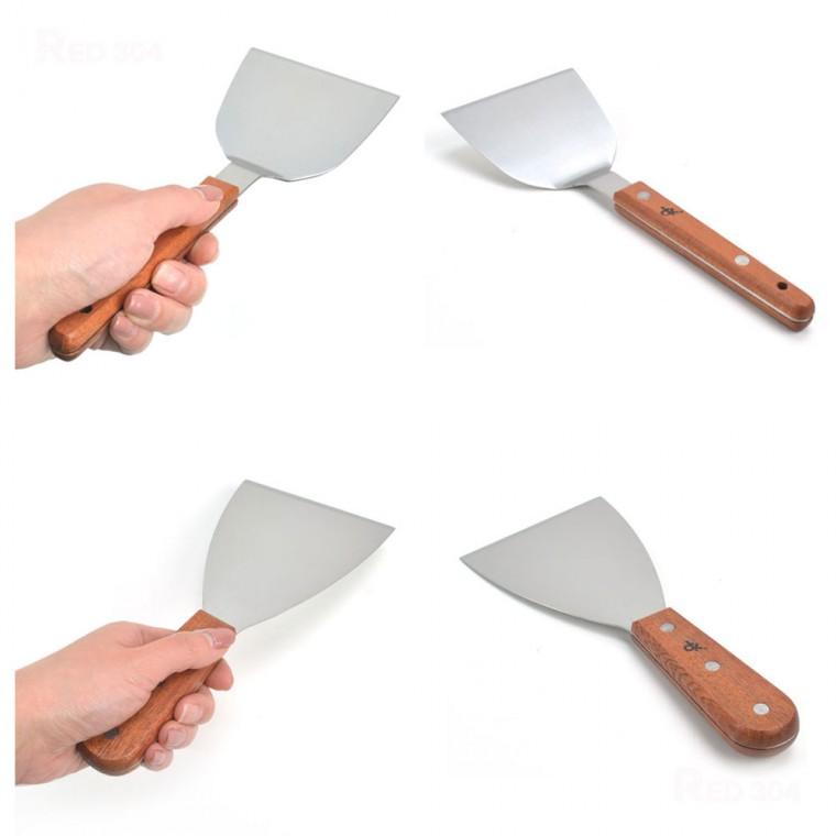 스텐 파전 부침개 햄버거 패티 뒤집개 뒤지개 철판 헤라 스크래퍼 전체길이 21.5cm 22.9cm 24cm 27cm