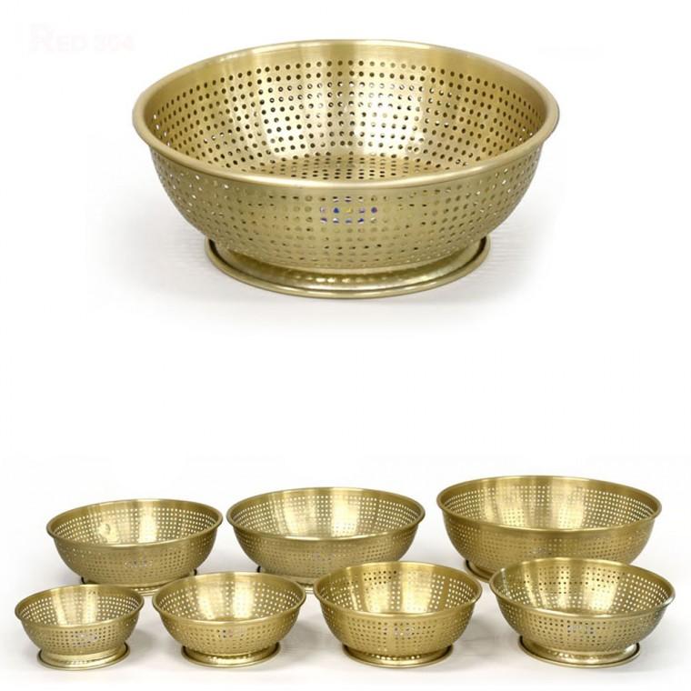 국내제작 양은 물빠짐 타공 소쿠리 바구니 건지기 찜기 채반 지름 18cm 20cm 22.2cm 24.3cm 26.2cm