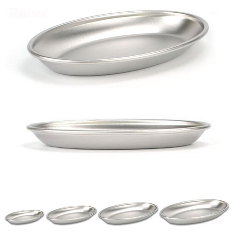 타원 스텐 27종 유치원 어린이집 간식접시 반찬접시 캠핑접시 14.5cm 17cm 19cm 22cm 23.5cm 25.4cm