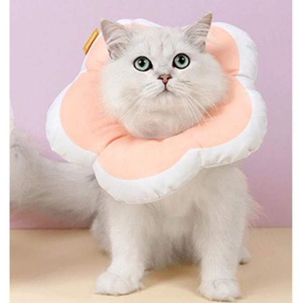 고양이 키티요요 플라워 넥카라 핑크 M 1P 수술 보호