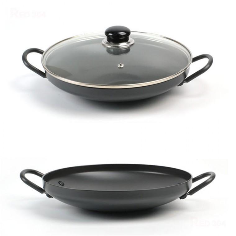 경질 부대찌개 곱창전골 볶음밥 찌개 냄비 전골 양수 냄비 지름 26cm 28cm 30cm 31.8cm 34cm 뚜껑 선택