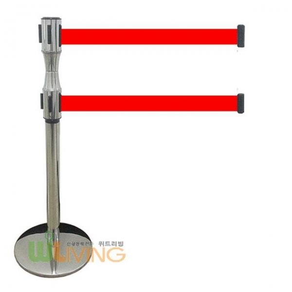 벨트차단봉(2단형)벨트길이2Mx폭5cm 봉1개(벨트내장) 출입통제줄 가이드폴 안전줄