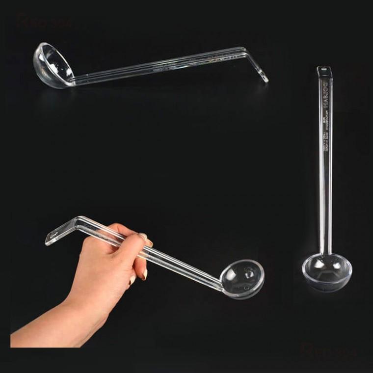 약 30ml 60ml 투명 PC 뷔페 식혜 수정과 국자 스프 드레싱 소스 국자 길이 25cm 31cm