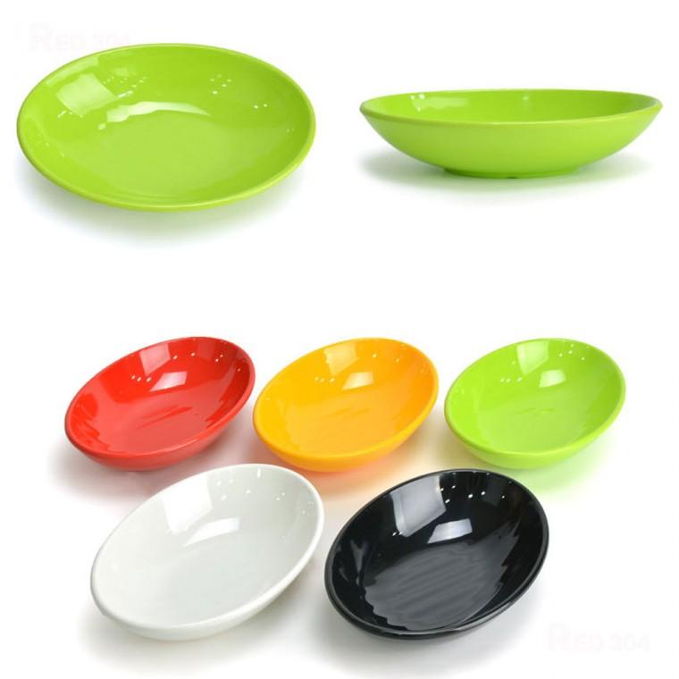 칼라 멜라민 떡볶이 튀김 분식접시 한식 김치 깍두기 찬기 반찬접시 반찬그릇 길이 23cm 색상선택