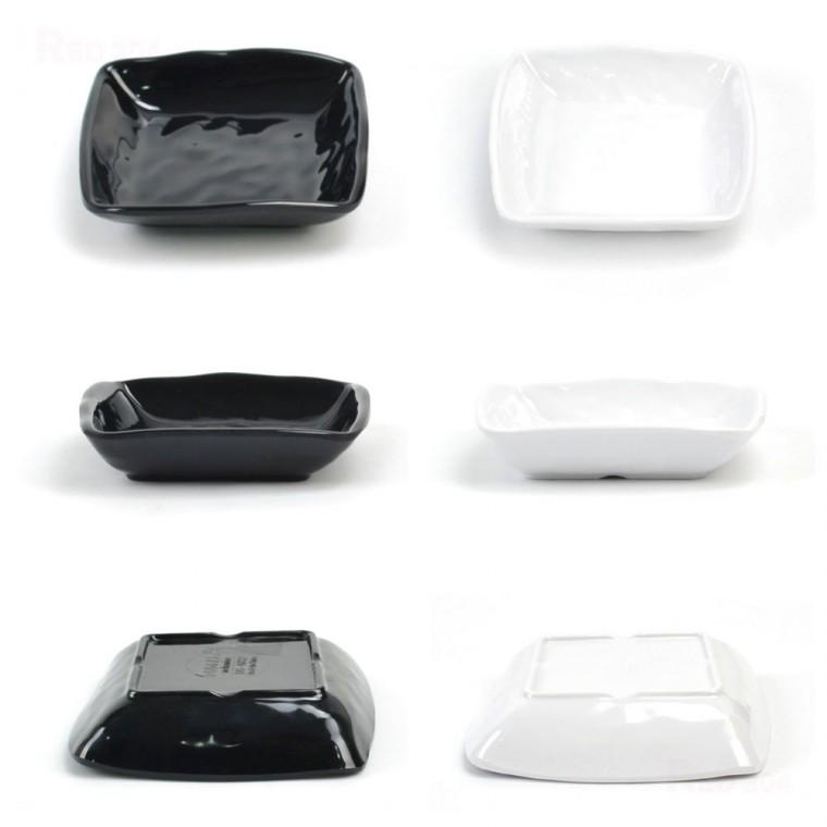 블랙 화이트 멜라민 한정식 일식 스끼다시 앞접시 나물 찜 볶음 요리 접시 반찬그릇 13.4cm 15cm 19.7cm