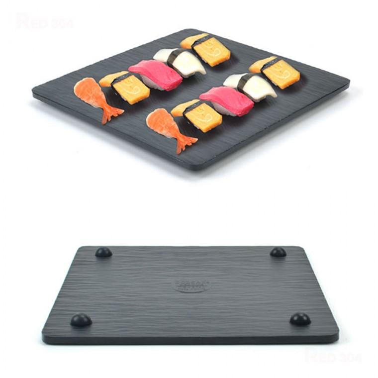 블랙 멜라민 일식 스끼다시 튀김 초밥 사시미 접시 김밥접시 한정식 육회 육사시미 요리접시 20cm 27cm