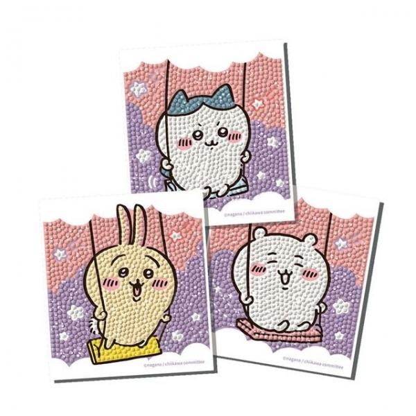 DIY 먼작귀 구름그네 3입 스티커 보석십자수