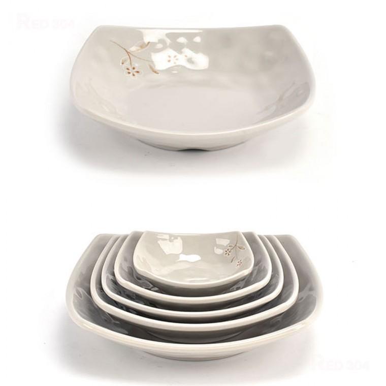 가정 업소 한정식 사각 멜라민 찬기 반찬그릇 마늘 쌈장 간장 초장 와사비 종지 그릇 8.8cm 11.4cm 13.3cm