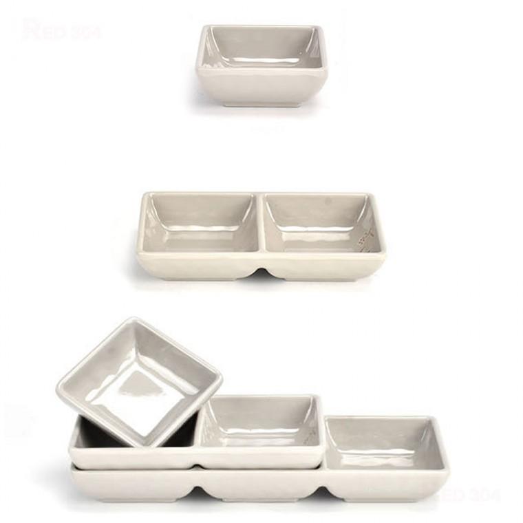 멜라민 3칸 나눔접시 반찬그릇 고추 마늘 쌈장 간장 와사비 초장 종지 그릇 길이 21.3cm