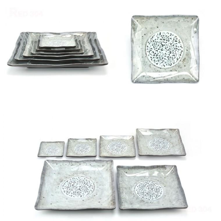 멜라민 한식 한정식 사각 앞접시 나물 찬기 반찬그릇 반찬접시 11.7cm 14cm