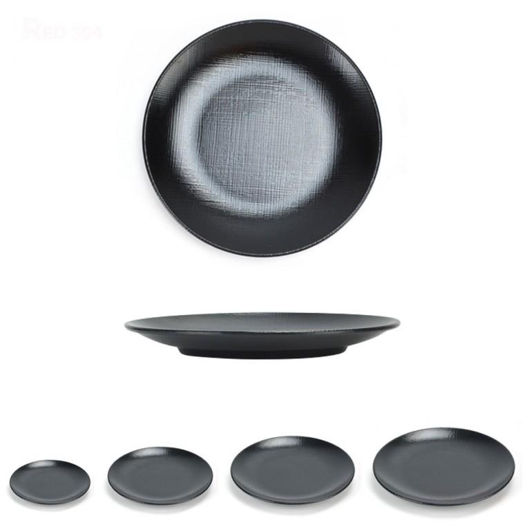 블랙 원형 멜라민 일식 스끼다시 튀김 접시 반찬접시 한정식 찬기 반찬그릇 지름 15cm 17.5cm 20.2cm