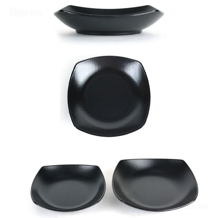 블랙 멜라민 한정식 앞접시 반찬그릇 반찬접시 일식 스끼다시 샐러드 디저트 그릇 21cm 24cm