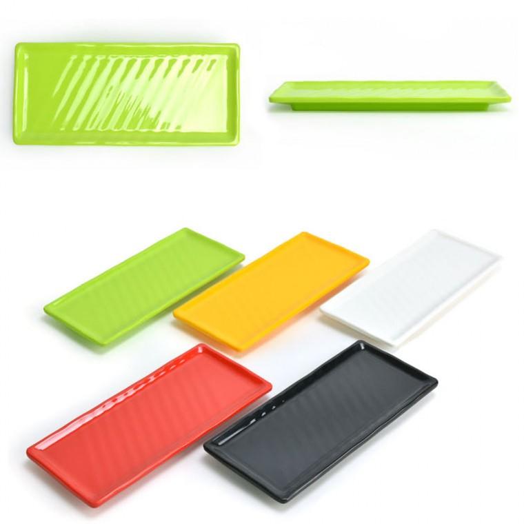 칼라 멜라민 긴사각 김밥 순대 튀김 분식접시 일식 초밥 생선구이 접시 길이 17.8cm 24.8cm 31.3cm
