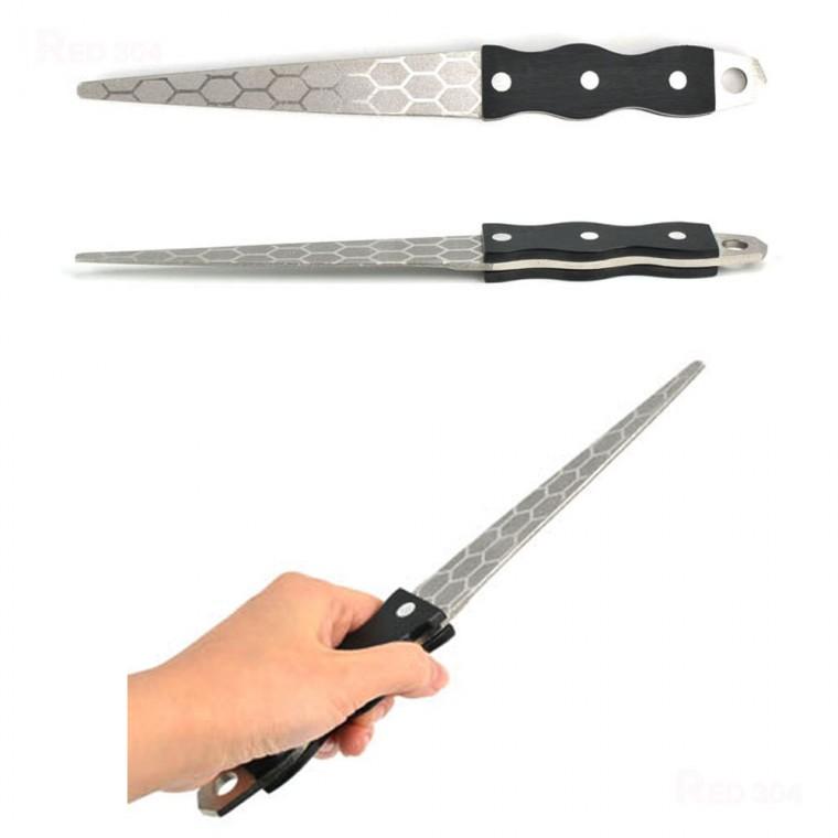 강한 연삭력 손잡이 숫돌 칼갈이 야스리 샤프너 총길이 27.5cm 12호