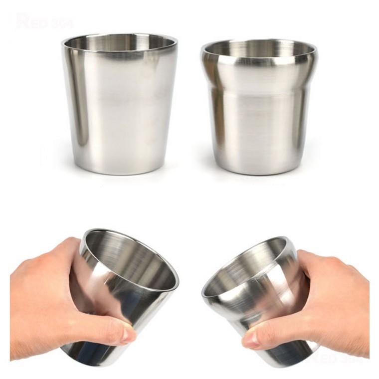 이중 스텐 대형 물컵 물잔 스텐컵 이중물컵 이중컵 음료컵 주스컵 커피컵 용량 230ml 240ml
