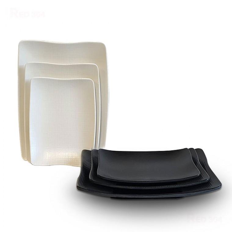 멜라민 한정식 사각 찬기 앞접시 반찬그릇 일식 스끼다시 반찬접시 길이 15cm 17.2cm 20.4cm