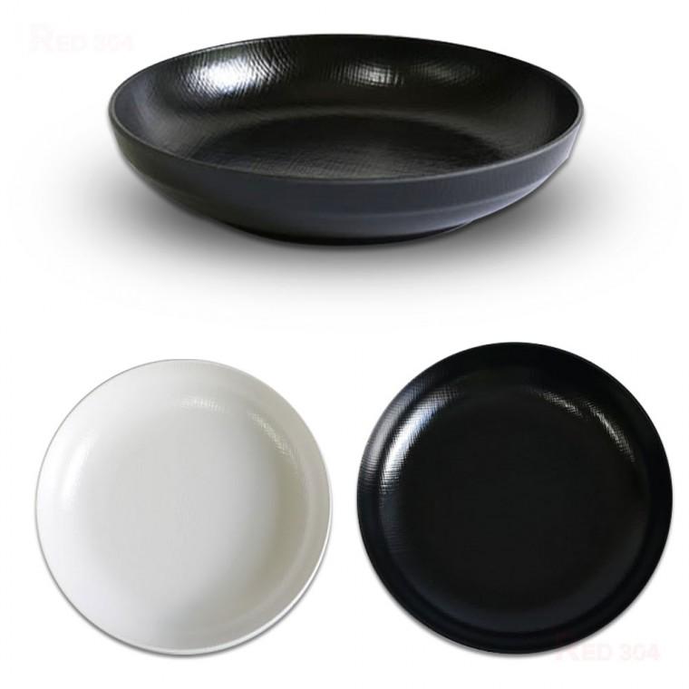원형 멜라민 한정식 찬기 반찬그릇 찜접시 무침접시 샐러드 후식 그릇 지름 22.7cm 25cm