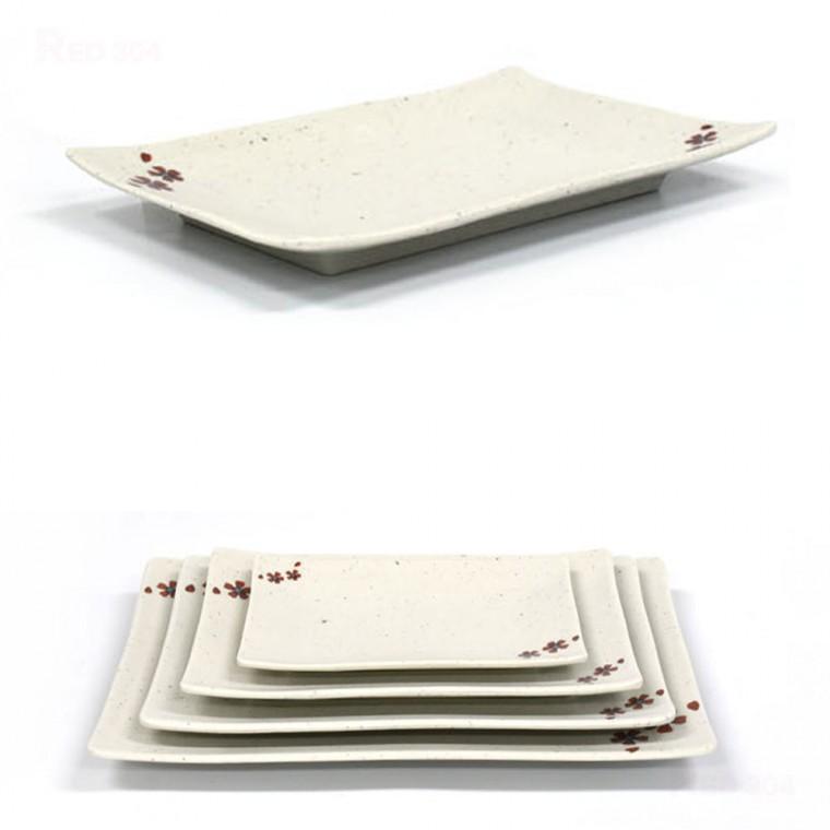 사각 멜라민 한정식 생선접시 반찬접시 일식 스끼다시 초밥 사시미 접시 가로 30cm 35.2cm