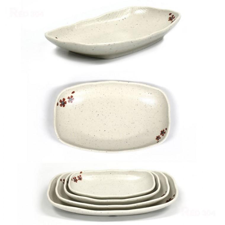 사각 멜라민 한정식 앞접시 생선 반찬 접시 김치접시 길이 17.9cm 19.9cm 23.4cm 27cm