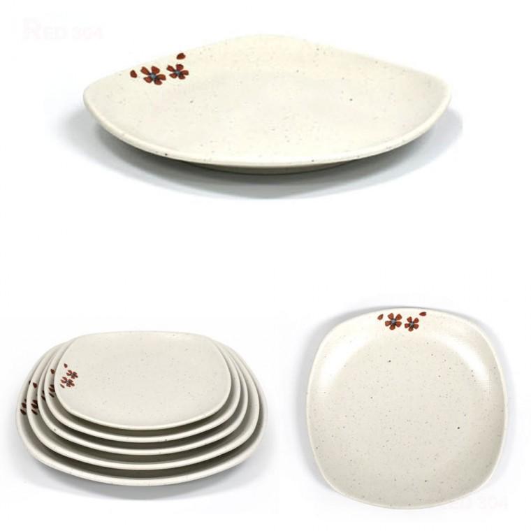 사각 멜라민 뷔페 음식접시 개인접시 야채 샐러드 디저트 반찬 접시 길이 22.4cm 25cm 27cm 30cm