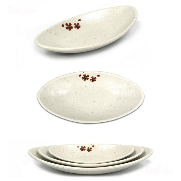 타원 멜라민 한식 김치볼 김치접시 반찬접시 반찬그릇 길이 18.4cm 22.6cm 27cm