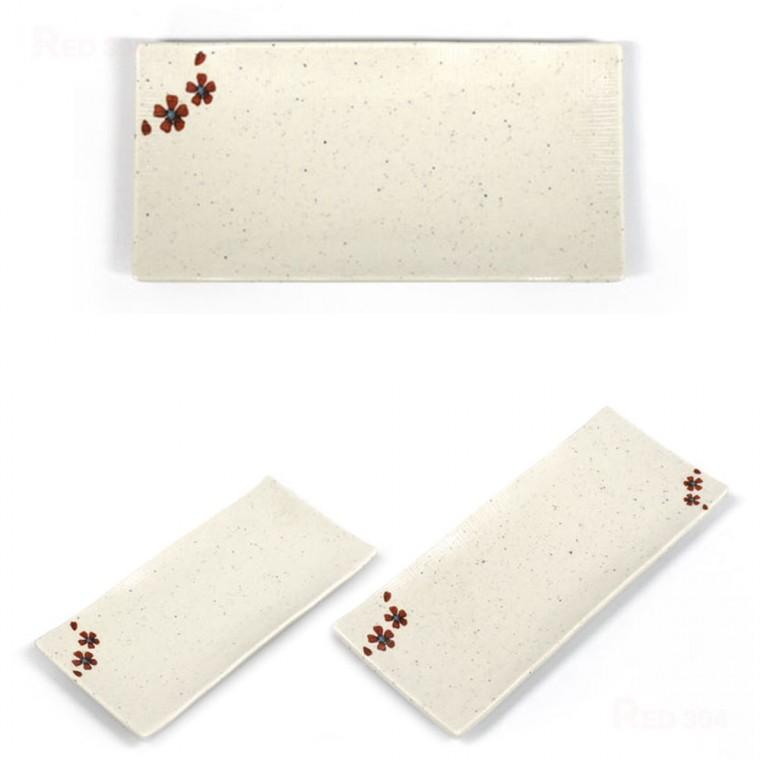 긴사각 멜라민 한정식 생선구이 반찬접시 샐러드 초밥 김밥 접시 길이 23.9cm 28.8cm