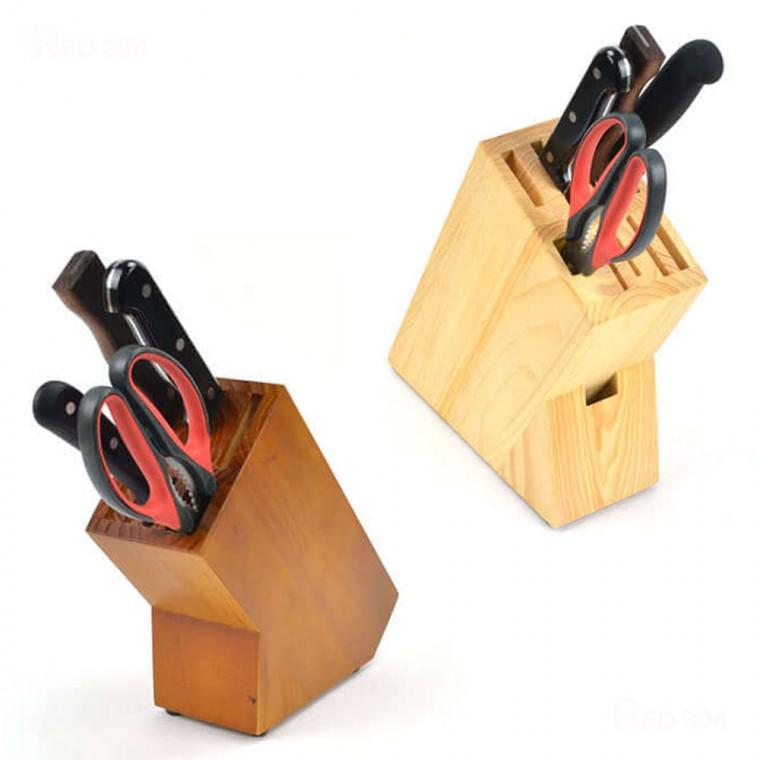 주방 칼 가위 보관 정리 원목 칼꽂이 가위꽂이 칼집 칼블럭 칼보관함 7구 9구