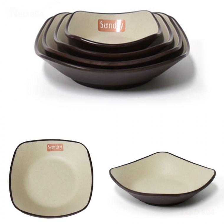 사각 멜라민 한정식 앞접시 개인접시 찬기 반찬그릇 일식 스끼다시 접시 길이 9.3cm 11.5cm 13.6cm 15cm