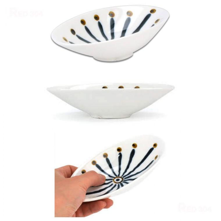 도자기 일식 돈까스 소스그릇 소스볼 와사비 간장 초장 양념 종지 그릇 길이 13.6cm 2호