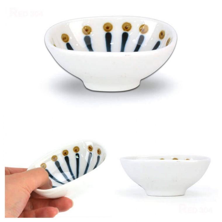 도자기 일식 찬기 양념볼 소스볼 와사비 간장 초장 쌈장 종지 그릇 길이 8cm 12호