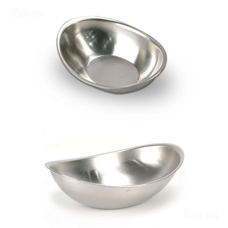 타원 스텐 소스볼 양념볼 튀김소스 카레 소스그릇 양념그릇 길이 10.5cm 14.5cm
