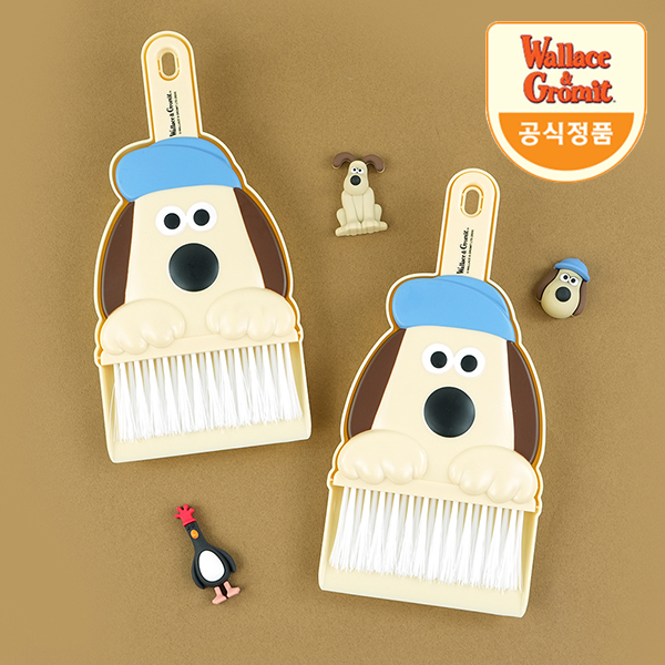 월레스와 그로밋 청소세트 미니 빗자루 쓰레받기