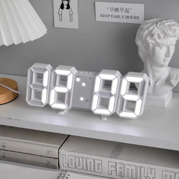벽걸이와 탁상 사용 가능한 LED 3D 디지털 시계