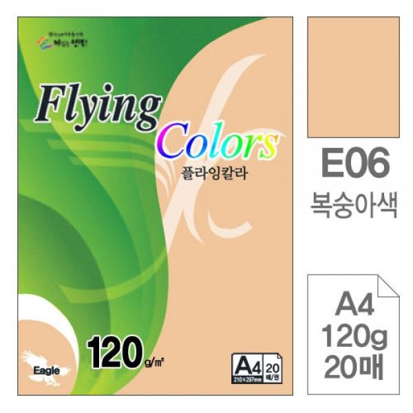 플라잉칼라 E06복숭아색 A4 120g 복사용지 20매입10개