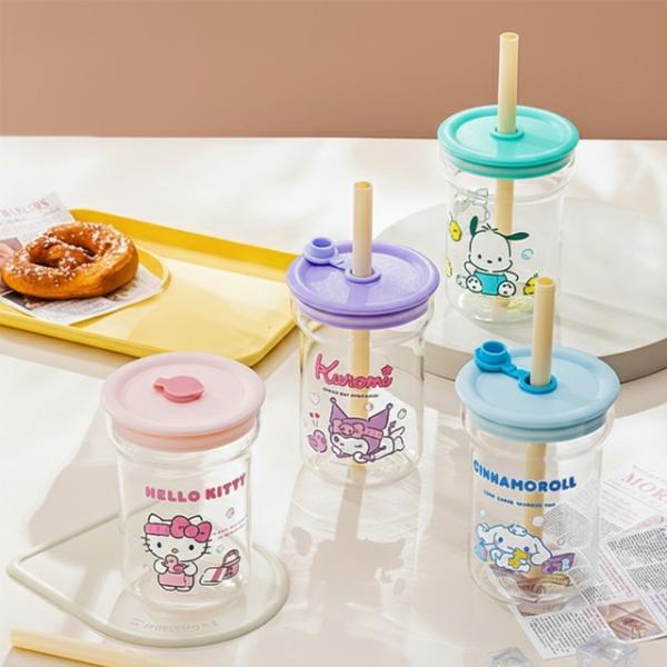 버블파티 내열유리 빨대컵 550ml