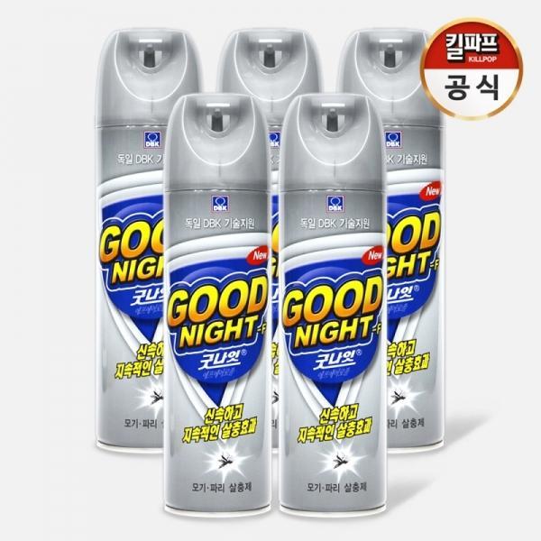 굿나잇 에프 에어졸 스프레이 모기 파리 바퀴 벌레 살충제 400mL x 5개