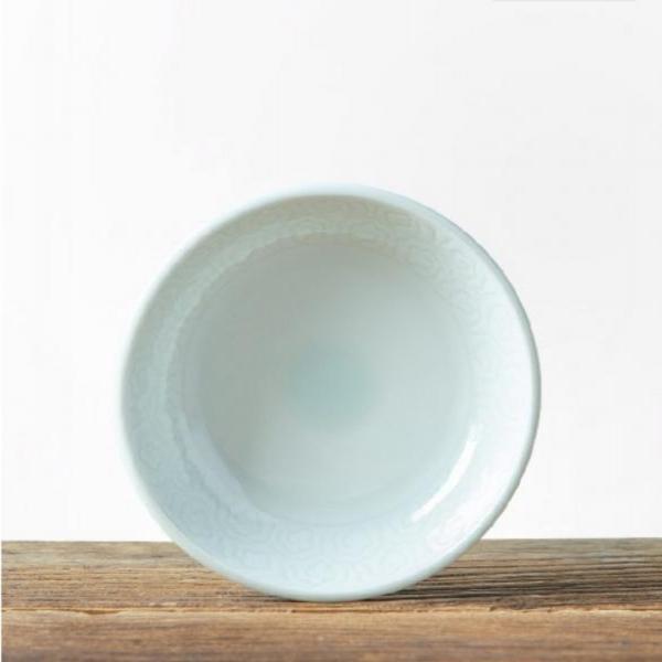 이천도자기 조각목단 나물기 찬기 4호 16.5cm 그릇 식기 플레이트