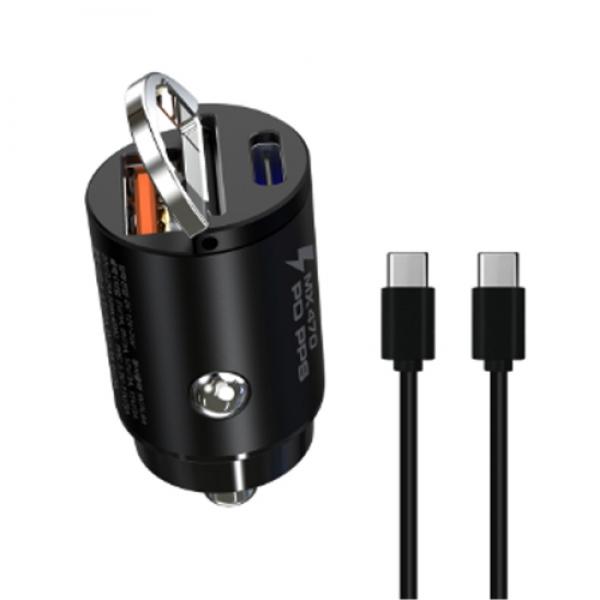 초고속 듀얼 PD USB-A 차량용 충전기 45W 매립형 MX470 PD60W케이블1.5m포함