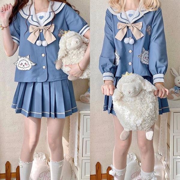 스카이블루 큐티쉬프 세라복 프레피룩 교복세트 교복