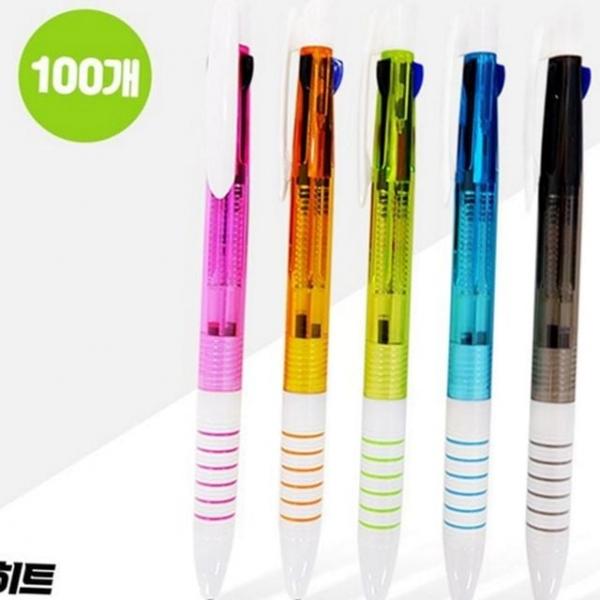100개 다색 1.0mm 볼펜 투명 부드러운 필기구