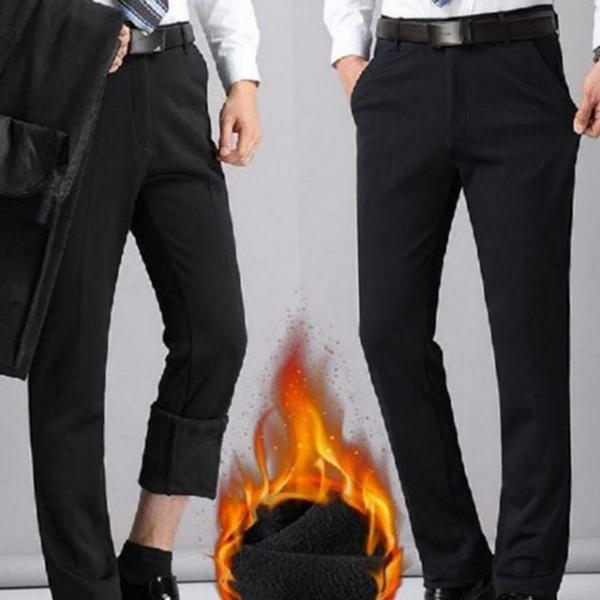 남성 데일리 슬랙스 따뜻한 정장 겨울 기모 팬츠