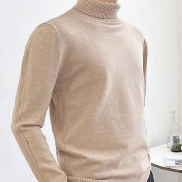 폴라티 남성 기본 루즈핏 터틀넥 데일리 티셔츠 목폴라