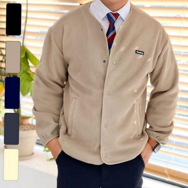 자켓 보아 이너 털 캐주얼 남성 플리스 라운드 점퍼