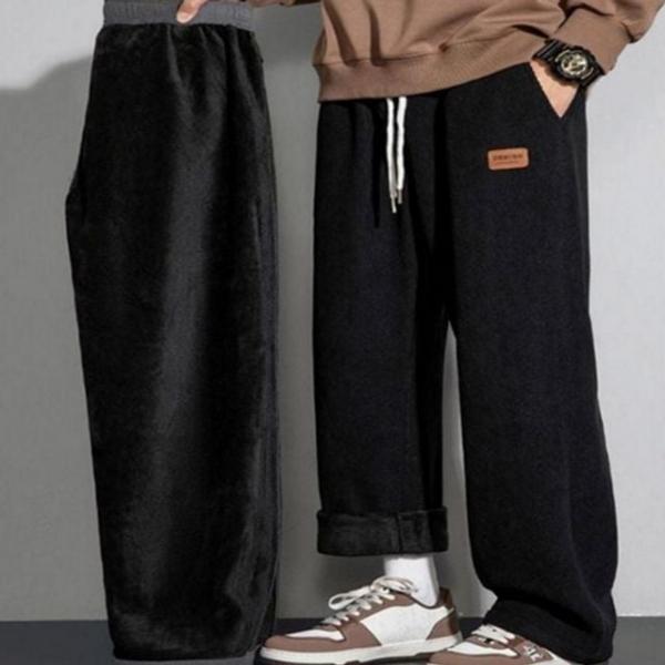 밴딩 일자 바지 팬츠 남성 기모 겨울