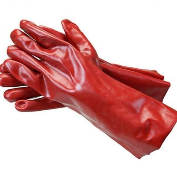 가죽 산업 방수 두꺼운 내화학성 pvc 보호구 작업용 장갑