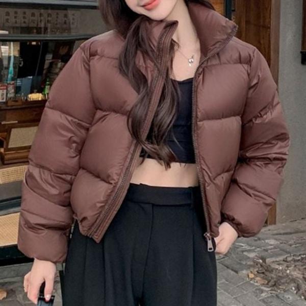 오버핏 패딩 숏 겨울 하이넥 루즈핏 크롭 여성