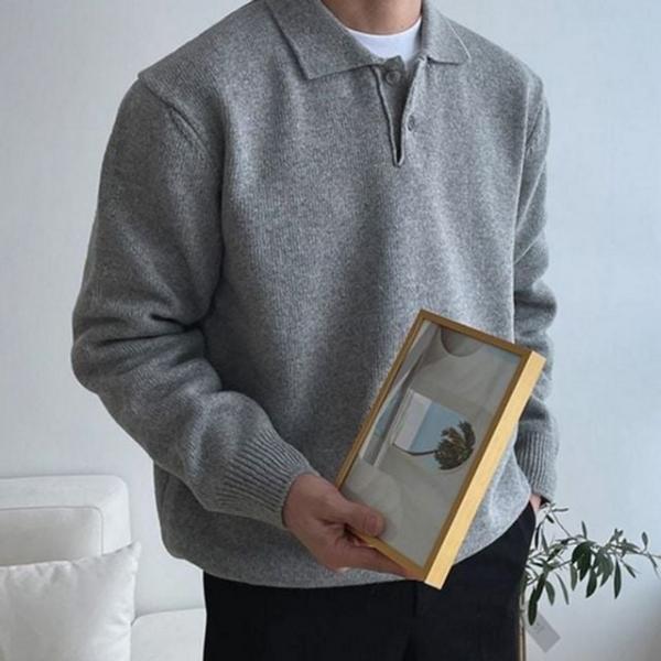 스웨터 루즈핏 오버핏 남성 캐주얼 카라 데일리 니트