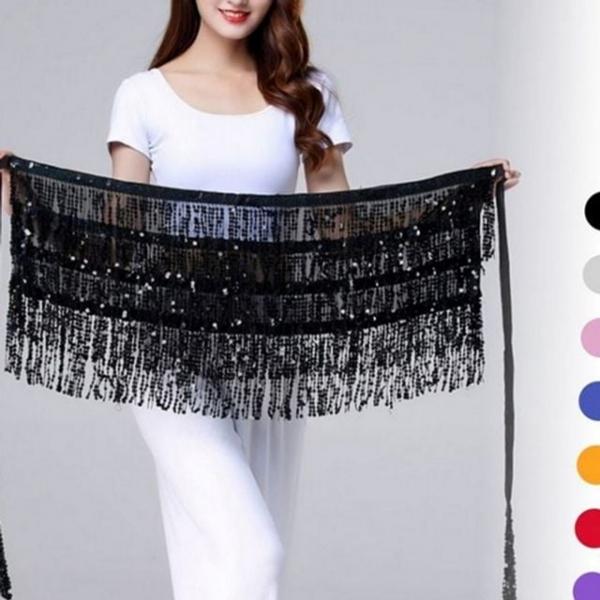 반짝이 연습복 밸리 댄스 공연 댄스복 힙스카프 스팽글