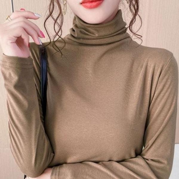 여성 티셔츠 폴라티 기본 반목폴라 목폴라 슬림