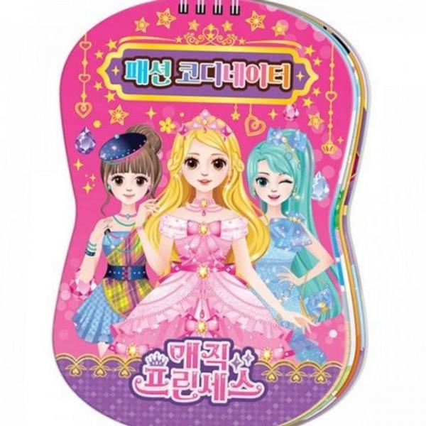 패션 놀이 스티커 여아 코디 아동 코디북 아트